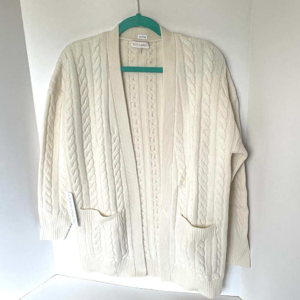 Ronny Kobo Wool Cashmere Oversized Cardigan | Off White
